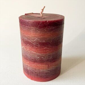 Handmade Artisanal Pillar Candle Cinnamon Bun Scented Layered Fall Winter Candle